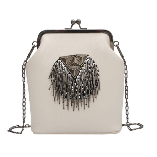 Chain Shell Crossbody Bag Harajuku Ethnic Style Metal Tassel