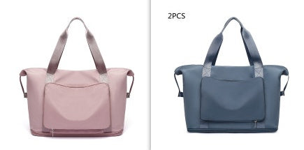 Two tote bags, one pink and one blue, on a white background with '2PCS' text.