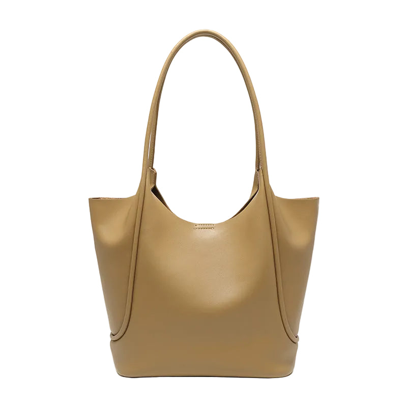 Beige handbag on a white background